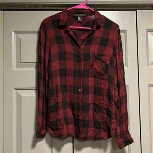 Black and burgundy flannel